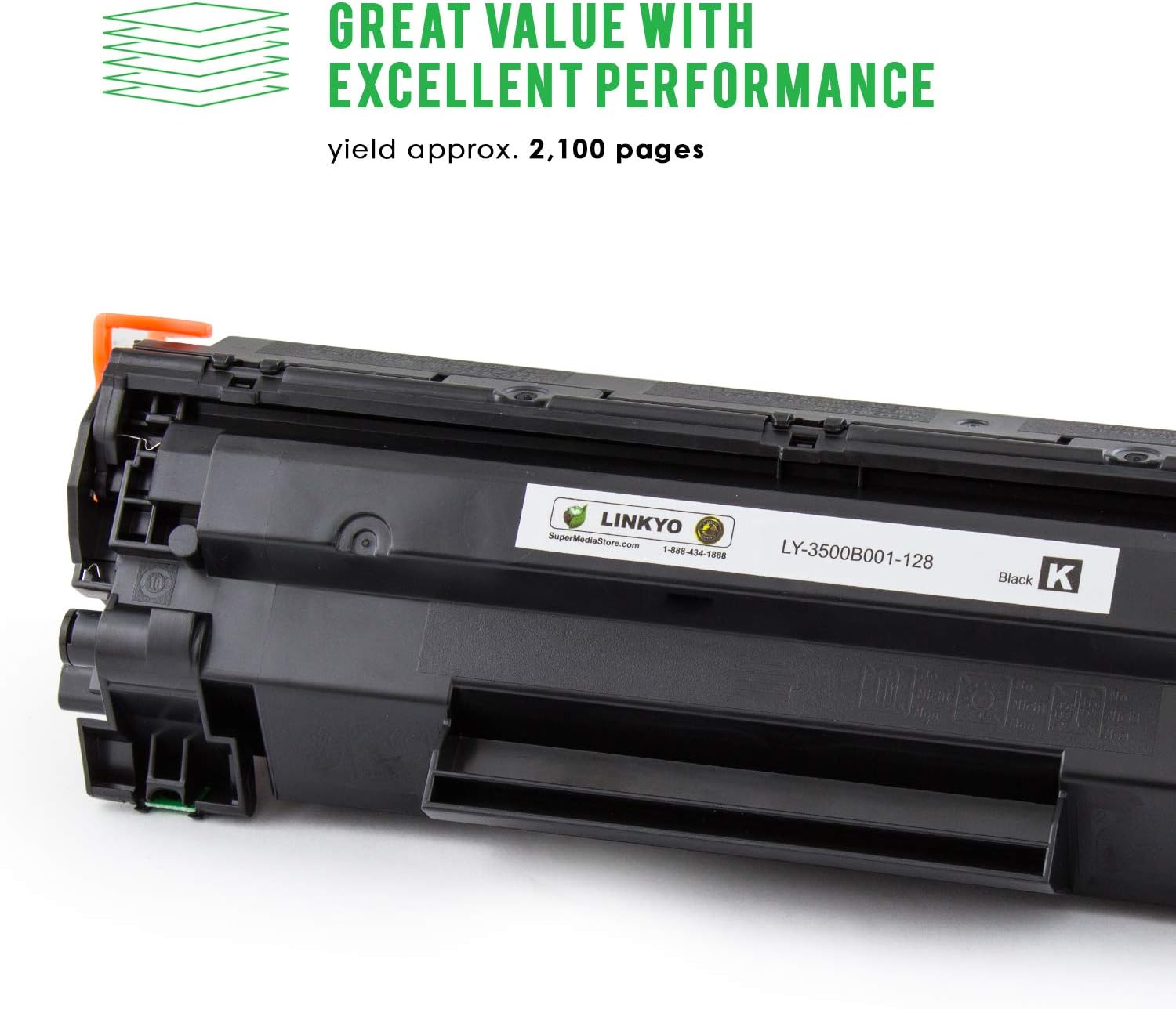 LINKYO Compatible Toner Cartridge Replacement for Canon 128 (Black)