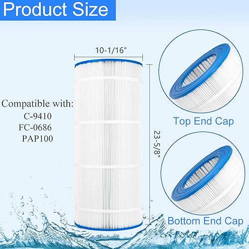Miniatura 2 de El cartucho de filtro de piscina C-9410 reemplaza a PLF100A, CC100, CCRP100, PAP100, PAP100-4, Filbur FC-0686, 59054200, 160316, Predator 100, Clean