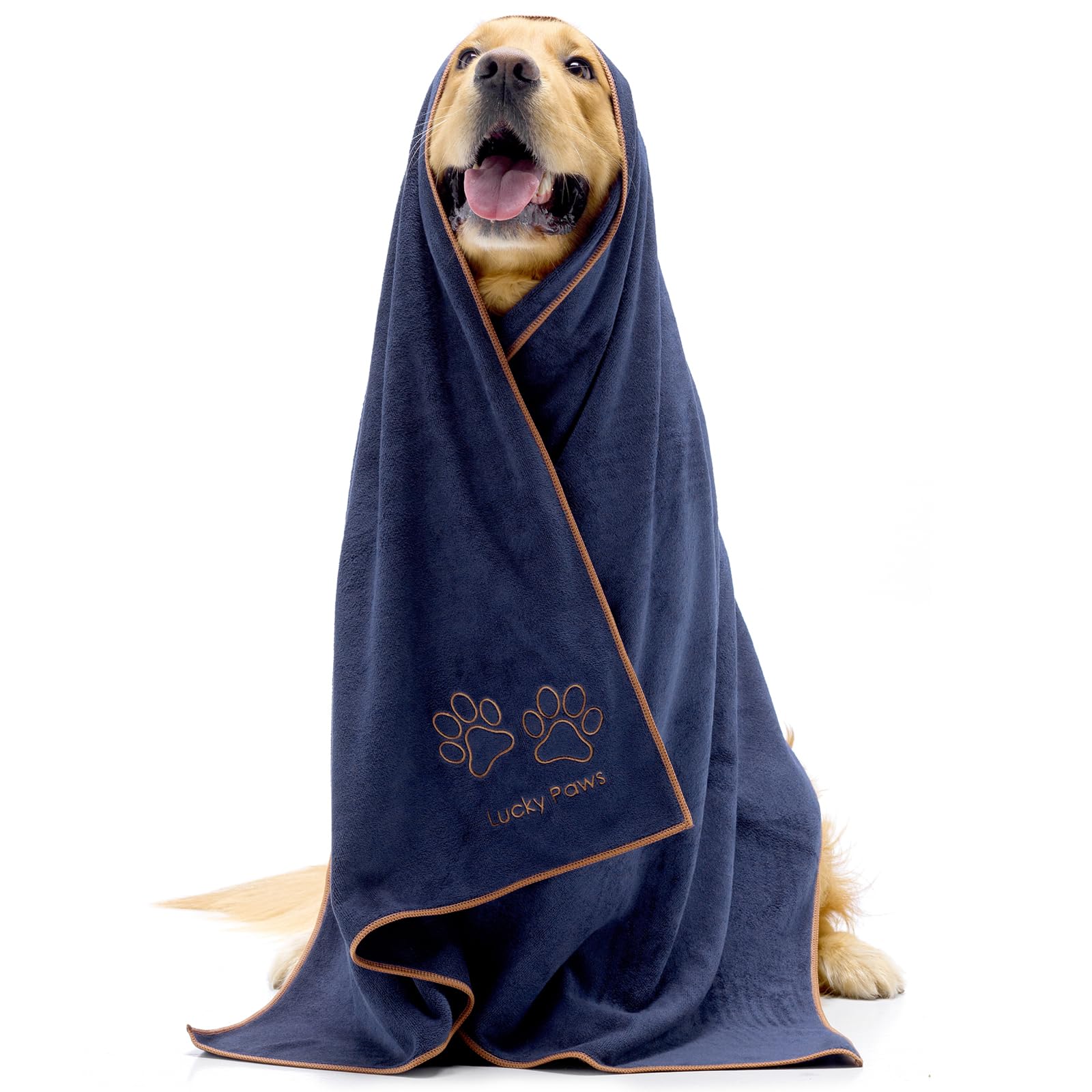 🐾 ¡Adiós A Los Charcos Y Pelos Mojados! Toalla Extra Grande Para Perro Lucky Paws® (140x70 Cm) - Absorbente De Algodón, Súper Práctica