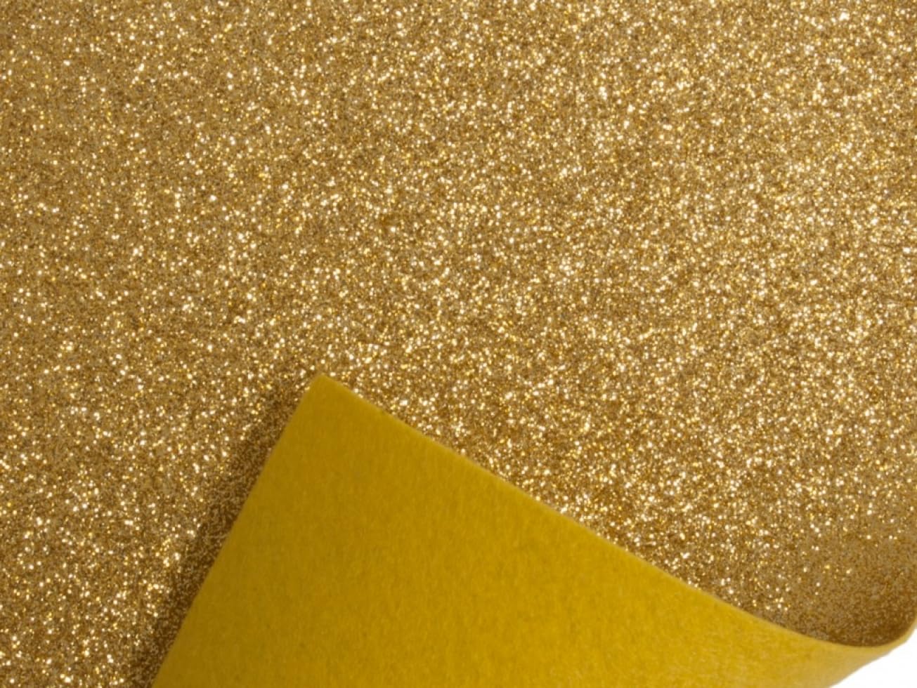 Minerva Glitter Felt Fabric Sheets Acrylic Gold - Each