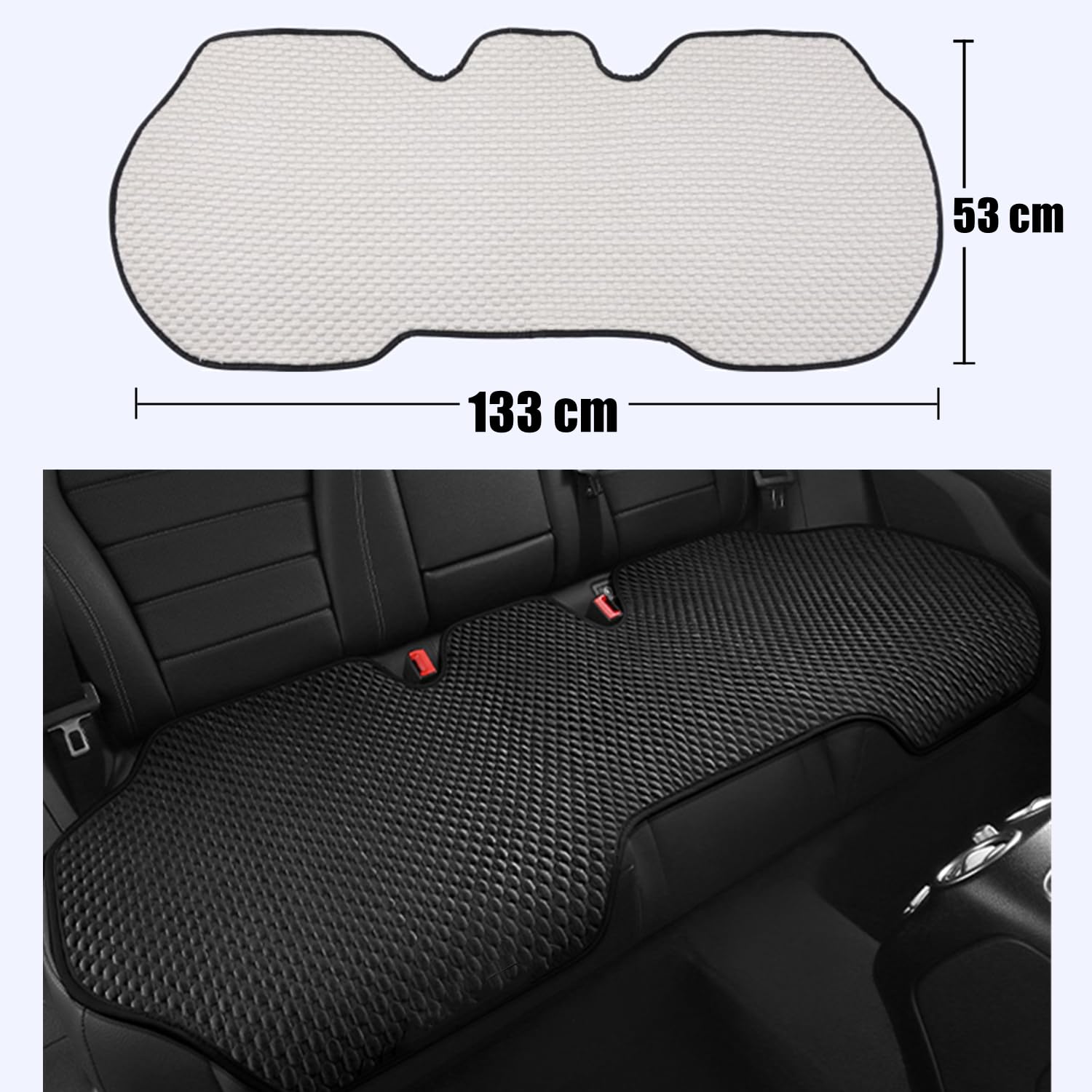Universal Rücksitzkissenbezüge Auto Atmungsaktiv Sitzschoner Rückbank Anti Rutsch Auto Sitzauflagen Sitzkissen für Rücksitz Autositz SUV (Schwarz, 1x Rücksitzbezüge)