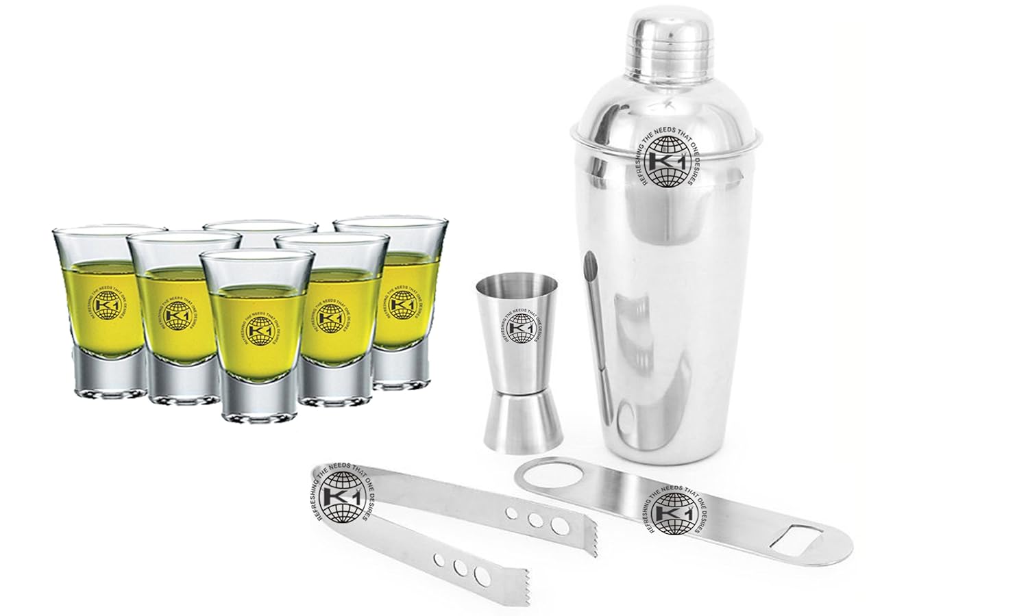 King International 100 Stainless Steel Bar Set Bar Tools