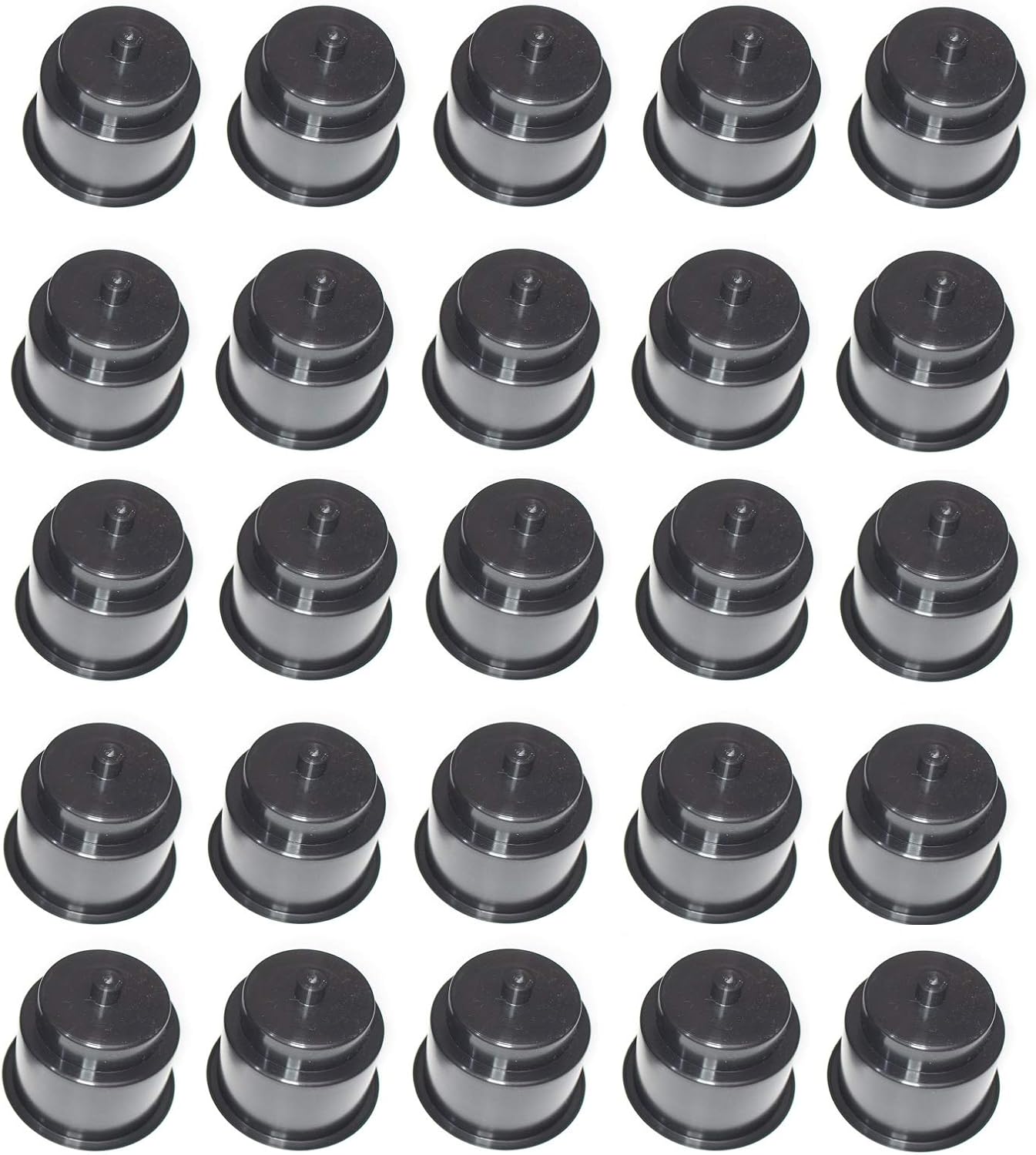 JSP Manufacturing 3 5/8 Universal Black Recessed Drop in Plastic Cup Drink Can Holder with Drain Hole for Furntiture Sofa Poker Table Car Boat Marine Rv (100 Pack)