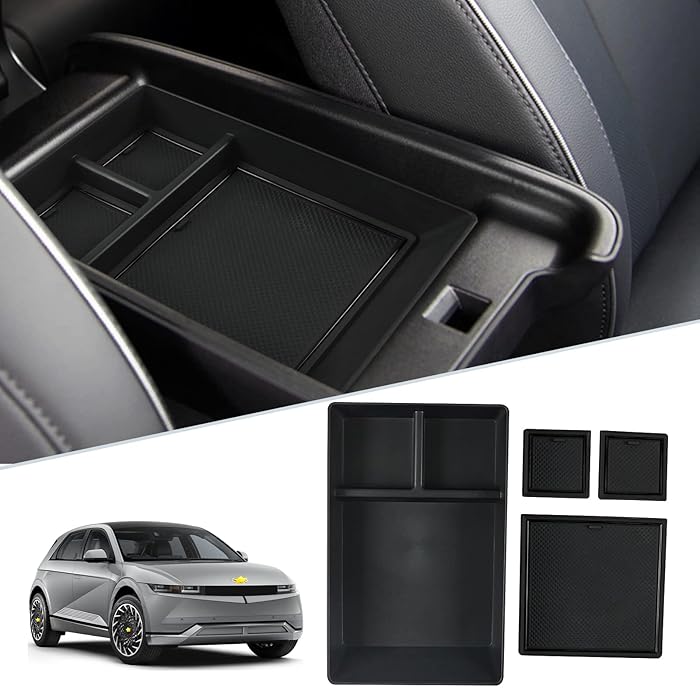 Buy SKTU 2022 Hyundi Ioniq 5 Center Console Organizer Insert ABS Black