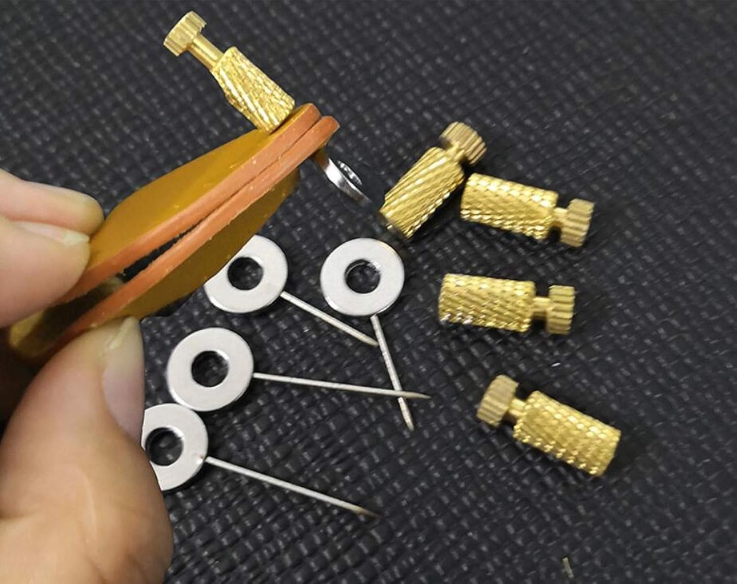 WellieSTR 5 Sets (0-6mm) DIY Leather Craft Hand Sewing Position Located Hand Tool Positioning Needles Stitching, Fixed Suture Leathercraft Tool