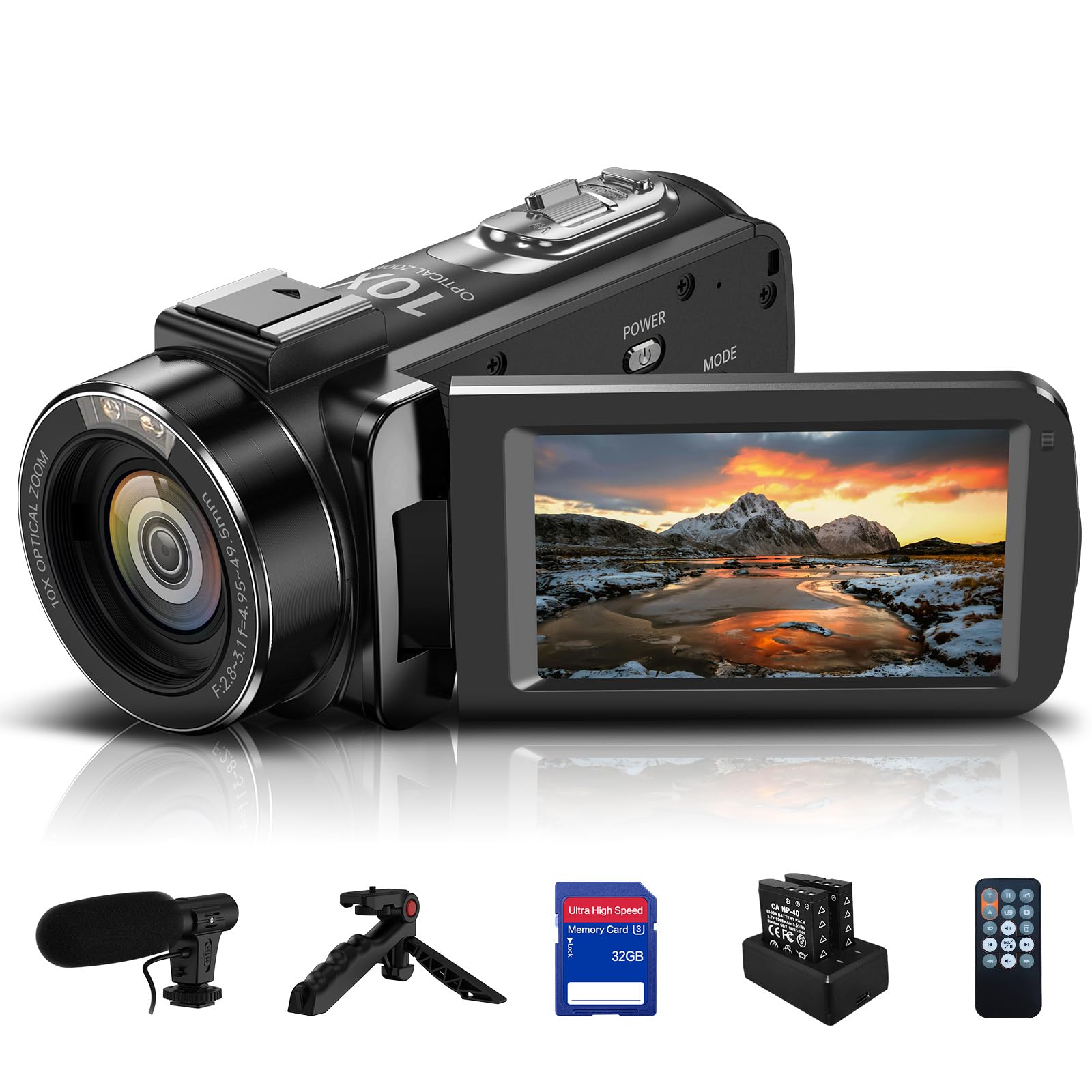 Amazon.com : GOGERLY 4K 30MP Camcorder Video Camera 10X Optical