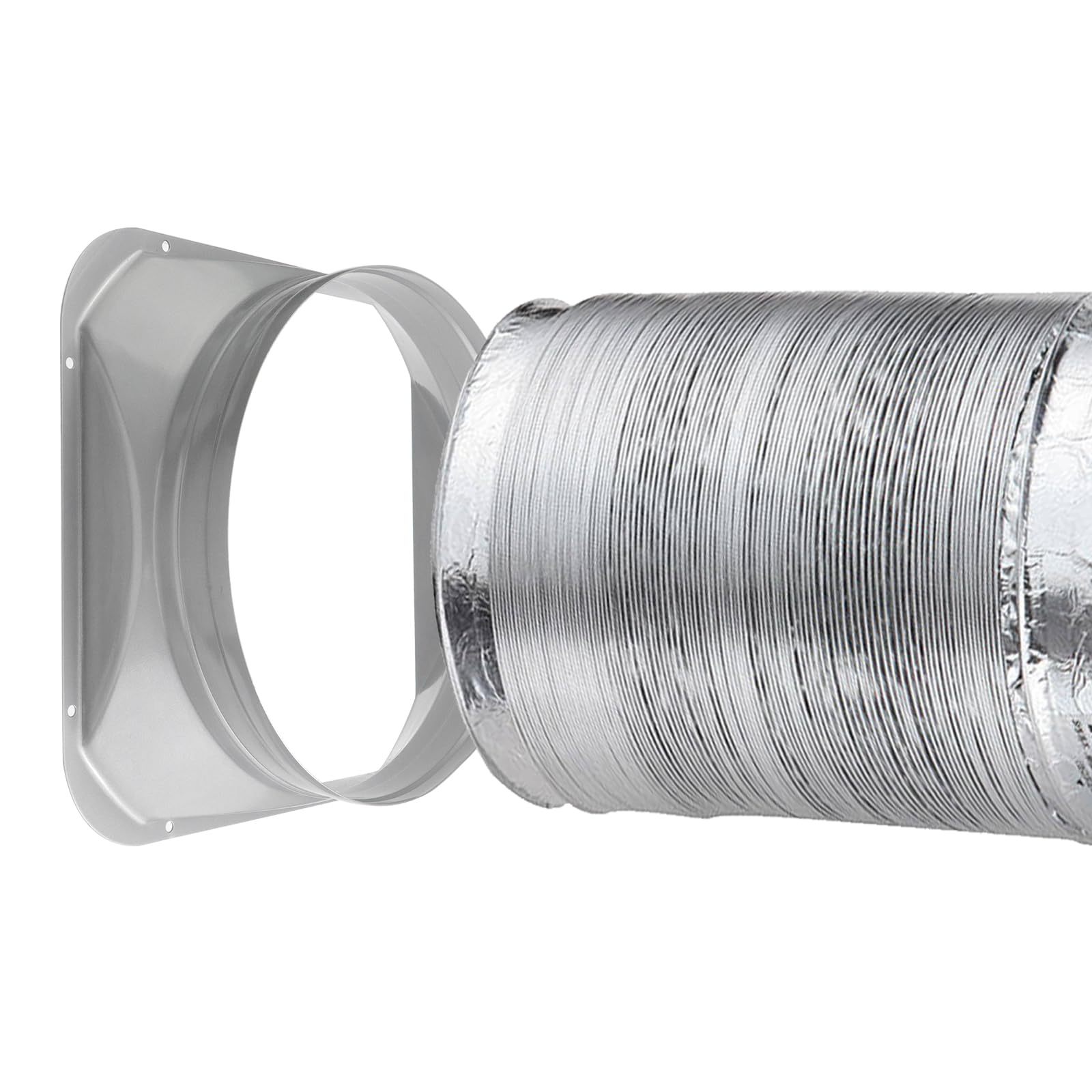 Antrader Brida de conector de conducto de 10 pulgadas, brida recta de metal cuadrada a redonda, conducto de aire para ventilación, refrigeración, calefacción y sistemas de aire acondicionado, 1 unidad