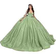 Glitter Quinceanera Dresses with Bow Saprkly Diamonds Ball Gown with Train Puffy Prom Dress SE18