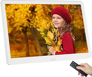 Digital Photo Frame 10 inch, Kenuo Digital Picture Frame 1920x1080 FHD IPS Display, Photo/Music/Video Player, Calendar Alarm Auto On/Off Timer, Remote Control(White)