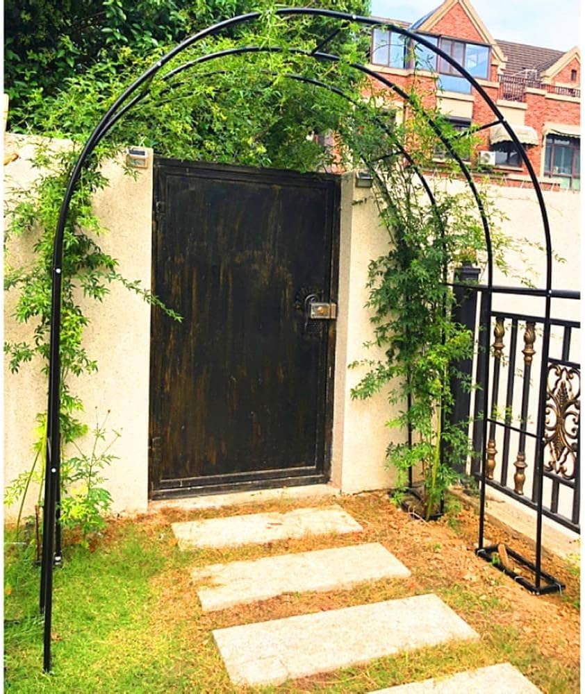 Garden Arch Outdoor Metal Wedding Rose Arbor for Various Climbing Plant Party Decoration Arbors Trellis Weatherproof (Color : Schwarz Size W350xh220cm) (zwart W200xh230cm)