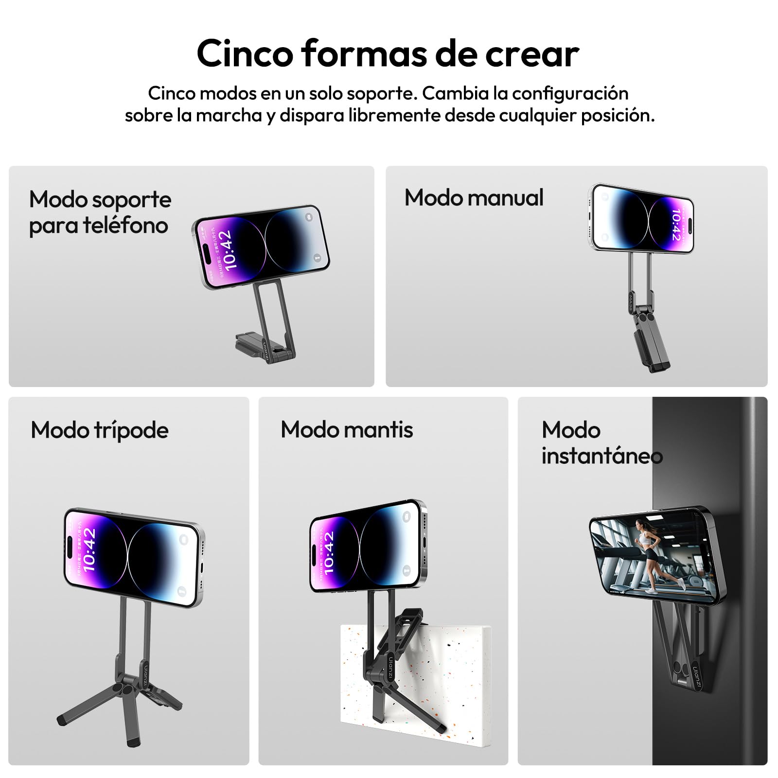 ULANZI MA38 Trípode Magnético de Doble Cara para Teléfono Móvil de Aluminio con Mosquetón, Montaje Rápido con Doble Imán, Mini Palo Selfie para iPhone 17 16, 15, 14, 13 y 12 Magsafe