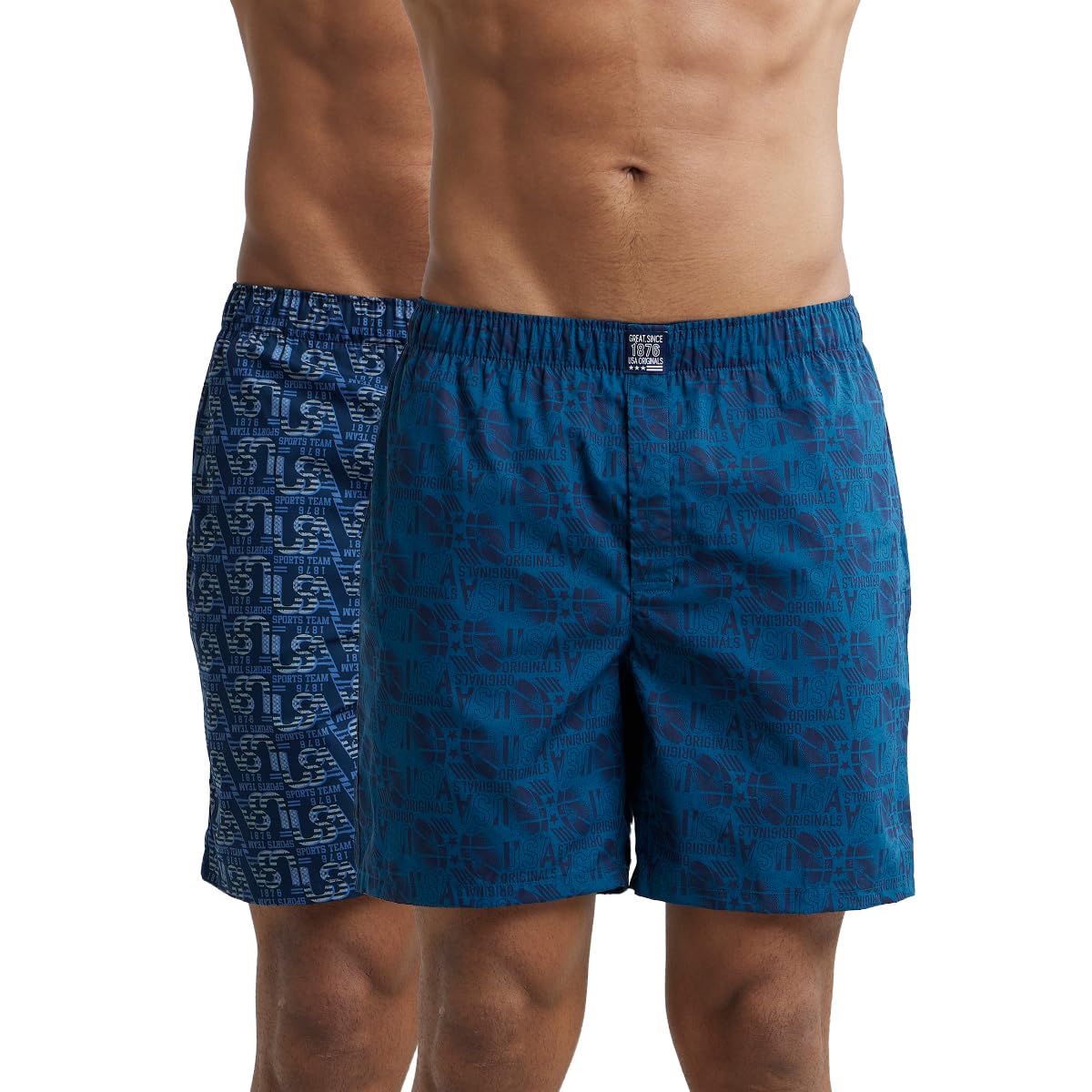 Jockey US57 Men’s Super Combed Mercerized Cotton Woven Printed Boxer Shorts with Side Pocket (Pack of 2_Prints May Vary)