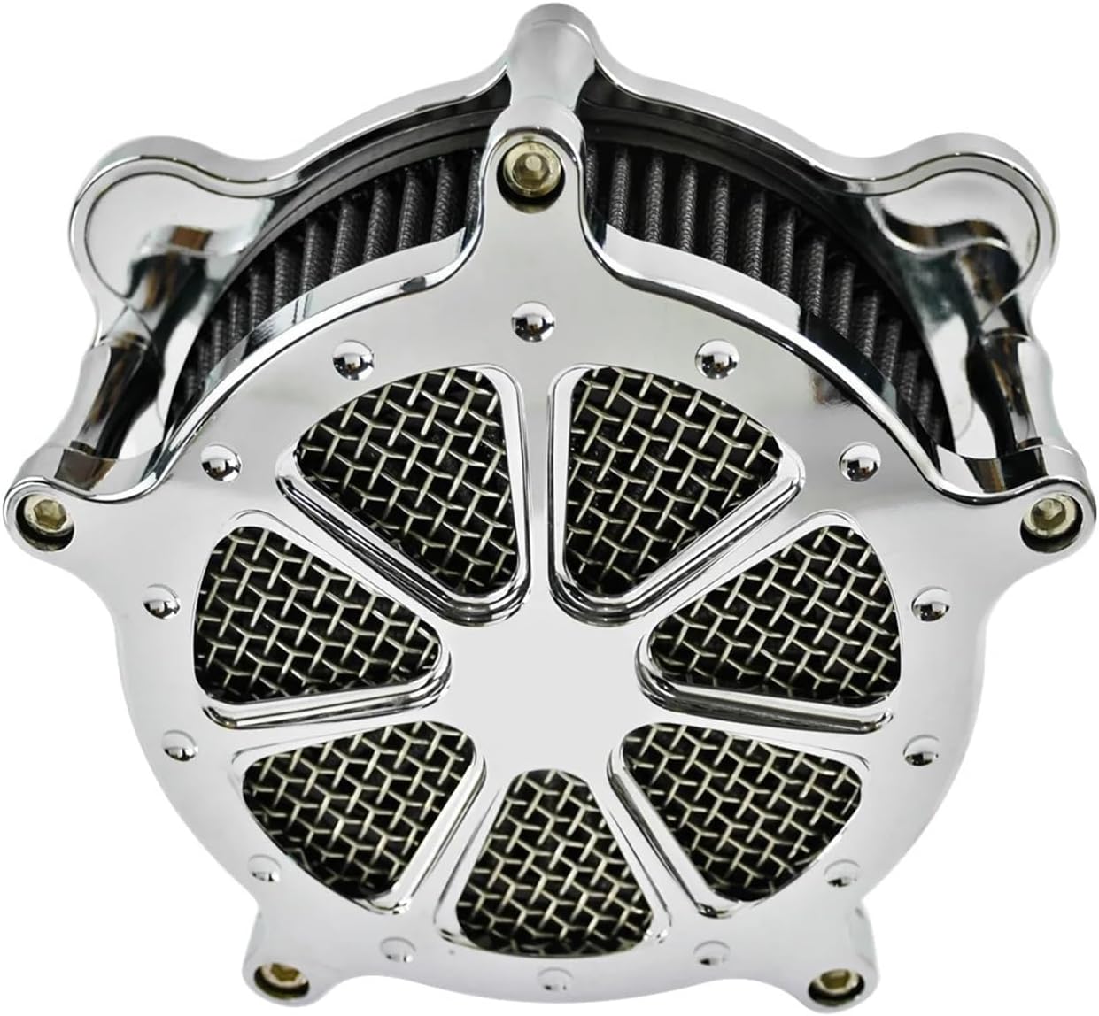 Motorcycle Chrome Air Cleaner Grey Intake Filter kit(Air Filter C)