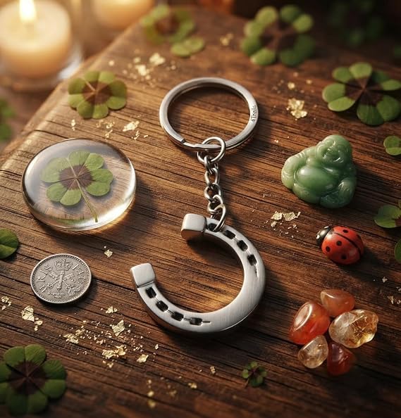 Good Luck Horseshoe Equine Riding Silver Western Horse Keychain