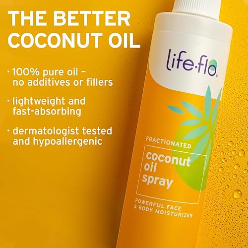 Miniatura 3 de LifeFlo Spray de aceite de coco fraccionado, aceite de coco líquido para piel, cabello y uñas, aceite facial ligero, hidratante corporal, aceite de
