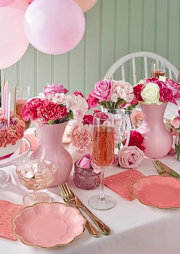 Miniatura 9 de Paquete de 12 servilletas prémium con forma de pastel, ideales para niños y adultos, con texto en lámina dorada, rosa