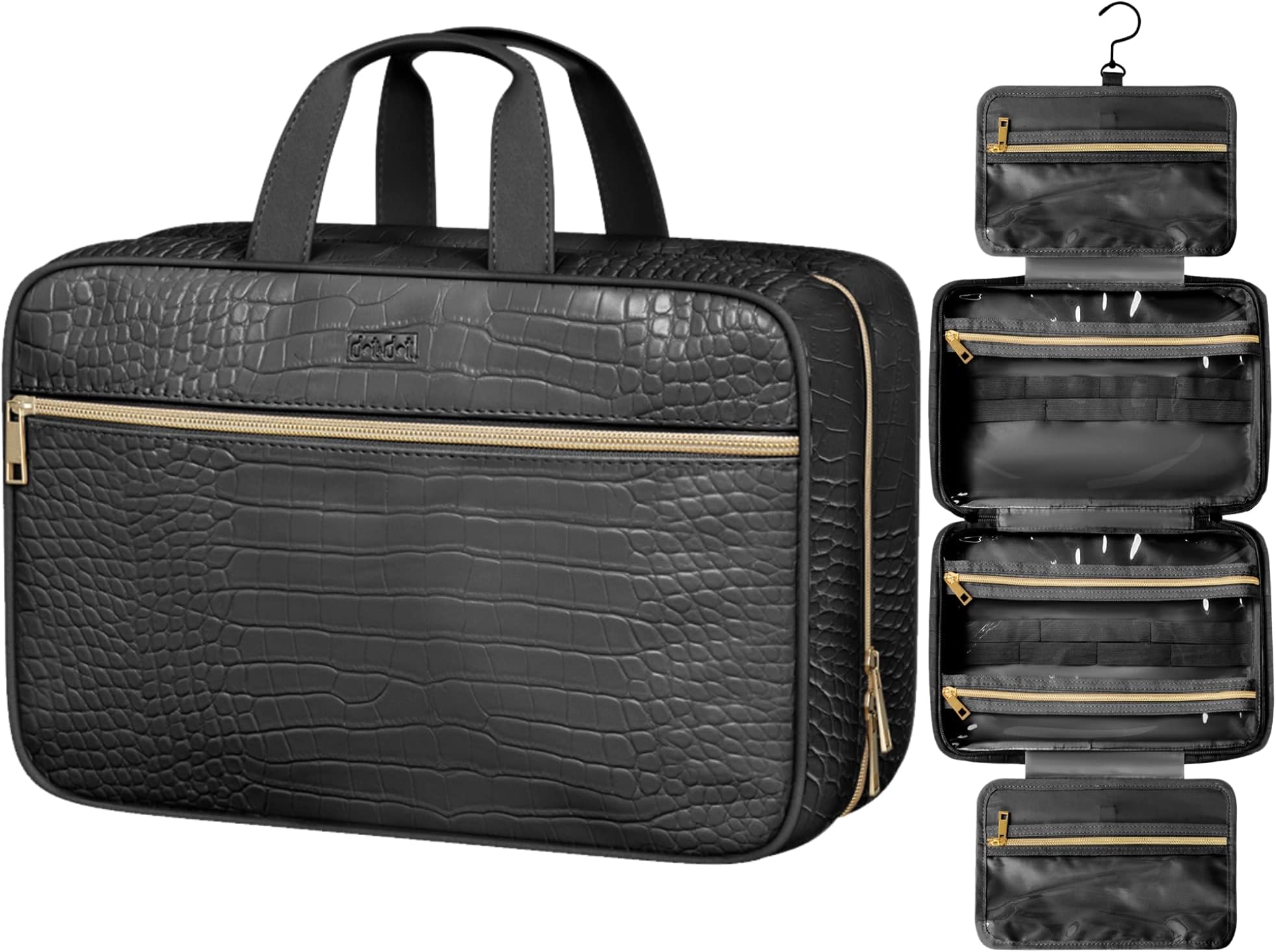 Amazon.com: Dot&Dot Leather Hanging Travel Toiletry Bag for Women - Large Travel Toiletries Bags ...