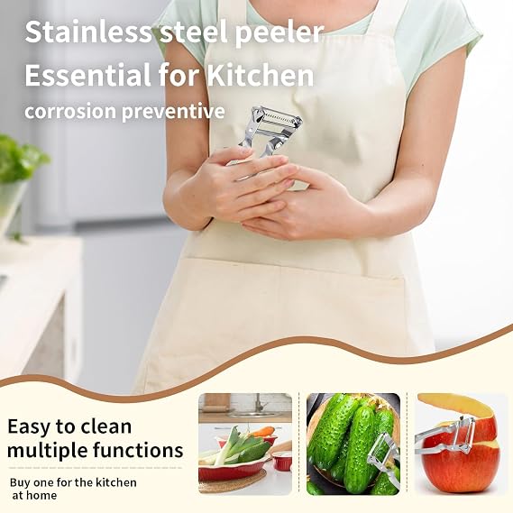 2 Pcs Kitchen Peeler with Peel Collection, Easy Peelers, Fruit Peeler, Stainless Steel Potato Peel for Home Kitchen, Easy Sharp Peel