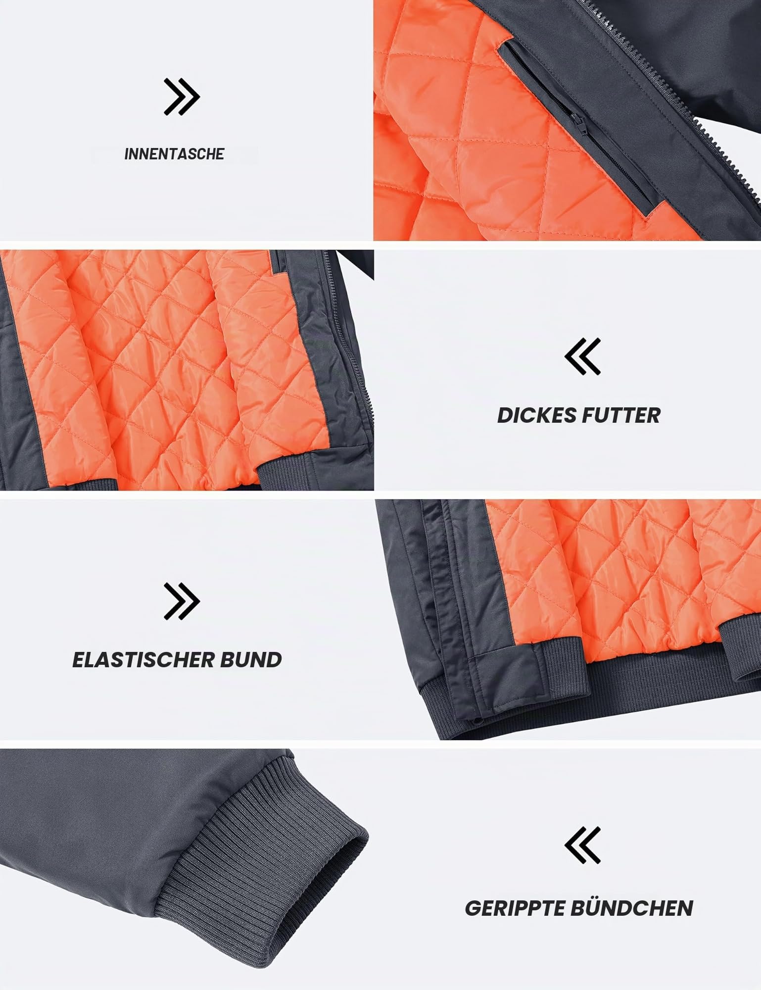 MoFiz Bomberjacke Herren Warm Gepolsterte Übergangsjacke
