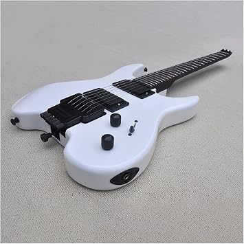 White 39 Inches Headless Electric Guitar with Basswood Body Rosewood Fretboard Professional Headless Guitar