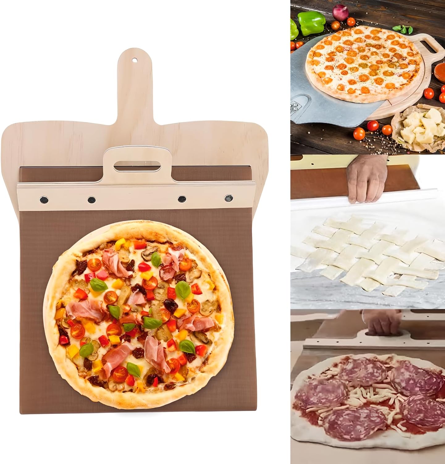 Sliding Pizza Spatula Wooden Pizza Peel Shovel 55x35 cm