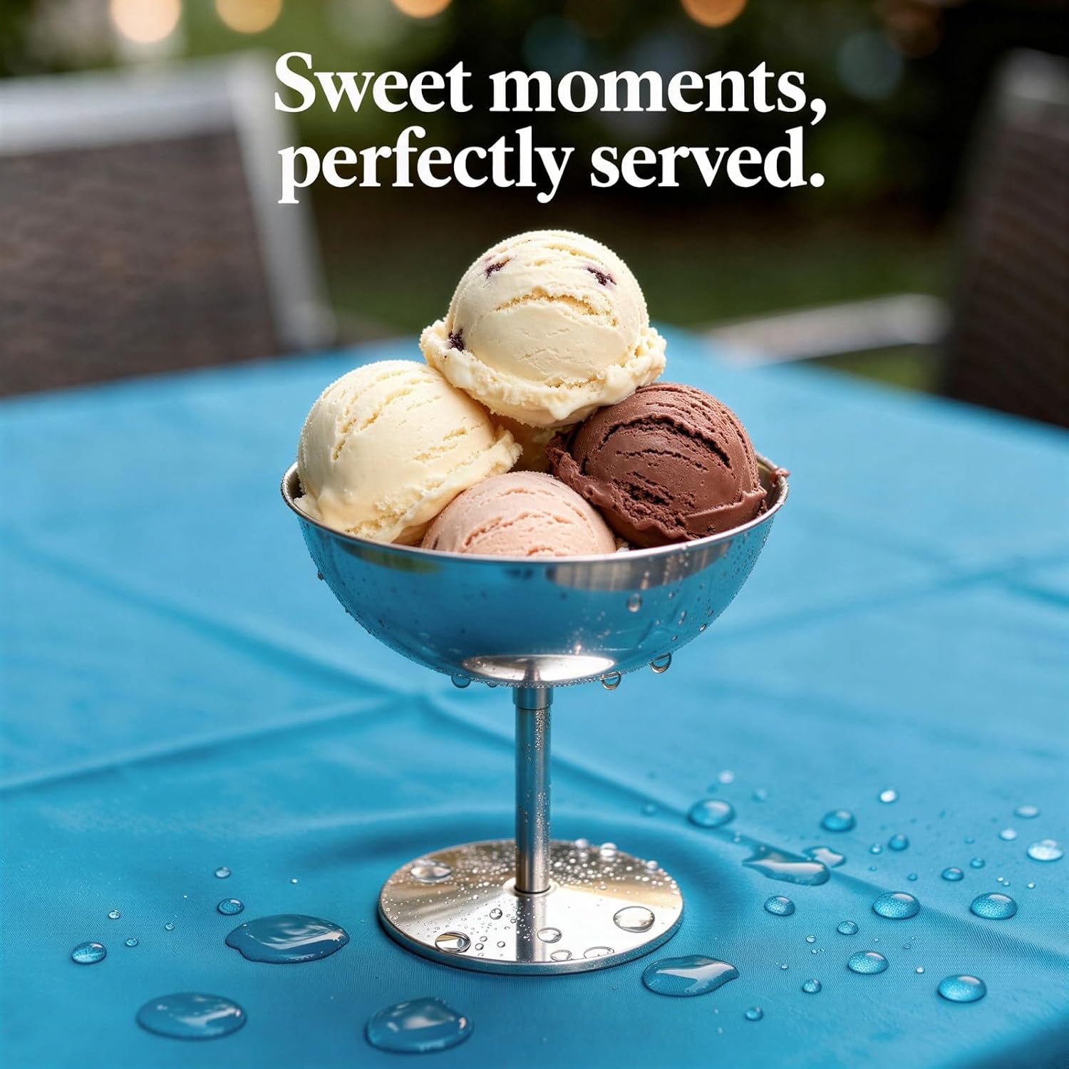 12 PCS Stainless Steel Ice Cream Cups with Forks 6.7 oz Silver Footed Bowls
