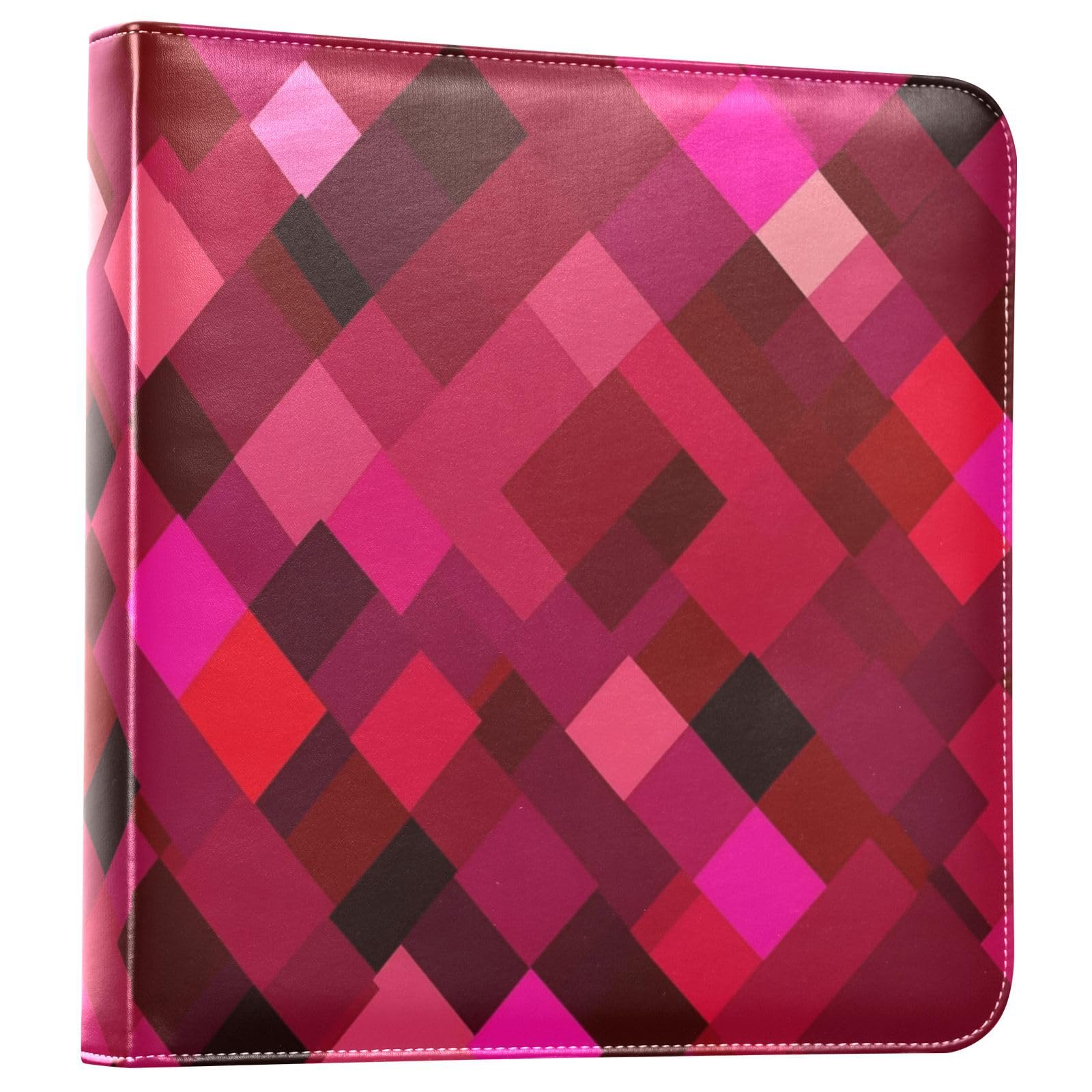 Rhomboid Fotoalbum, selbstklebende Seiten für Bilder aller Größen, 10 x 15 cm, 12 x 17 cm, 15 x 20 cm, Rosa