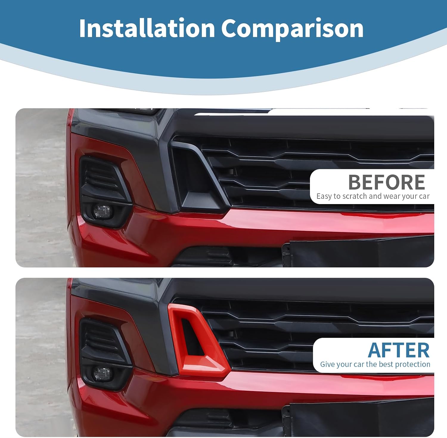 for Colorado Grille Air Vent Trim Cover for Chevy Colorado 2024+ Red Exterior Accessories 2pcs
