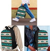 SEANATIVE 3-Piece School Backpack Set For Teens - Large Capacity Book Bag With Insulated Lunch Bag & Pencil Case, Aztec Turquoise - View #5