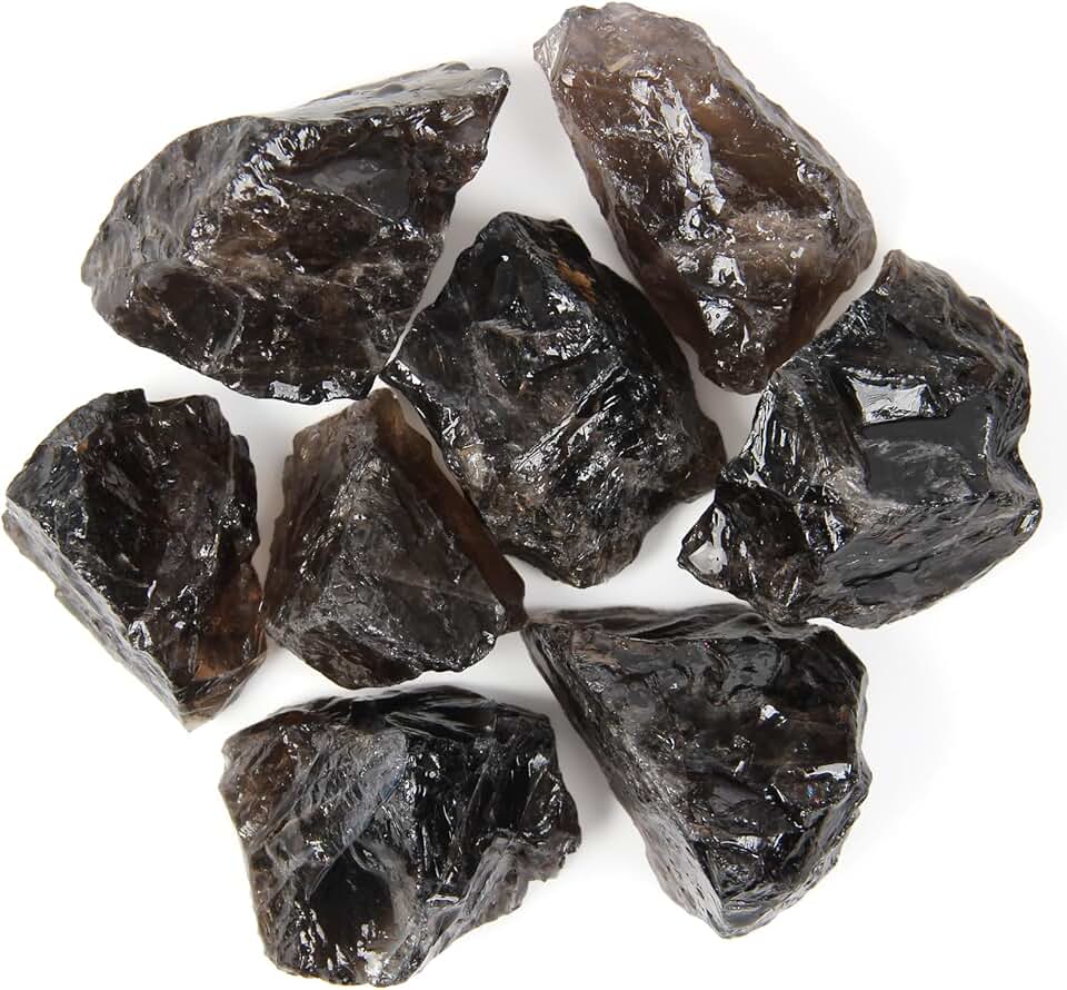 500g Cristal en Bruto de Cuarzo Ahumado a Granel - Piedras de Cristal en Bruto de Cuarzo Ahumado para Tumbling, Rocas para Fuentes, Decoración, Pulido, Wicca y Sanación con Cristales Reiki