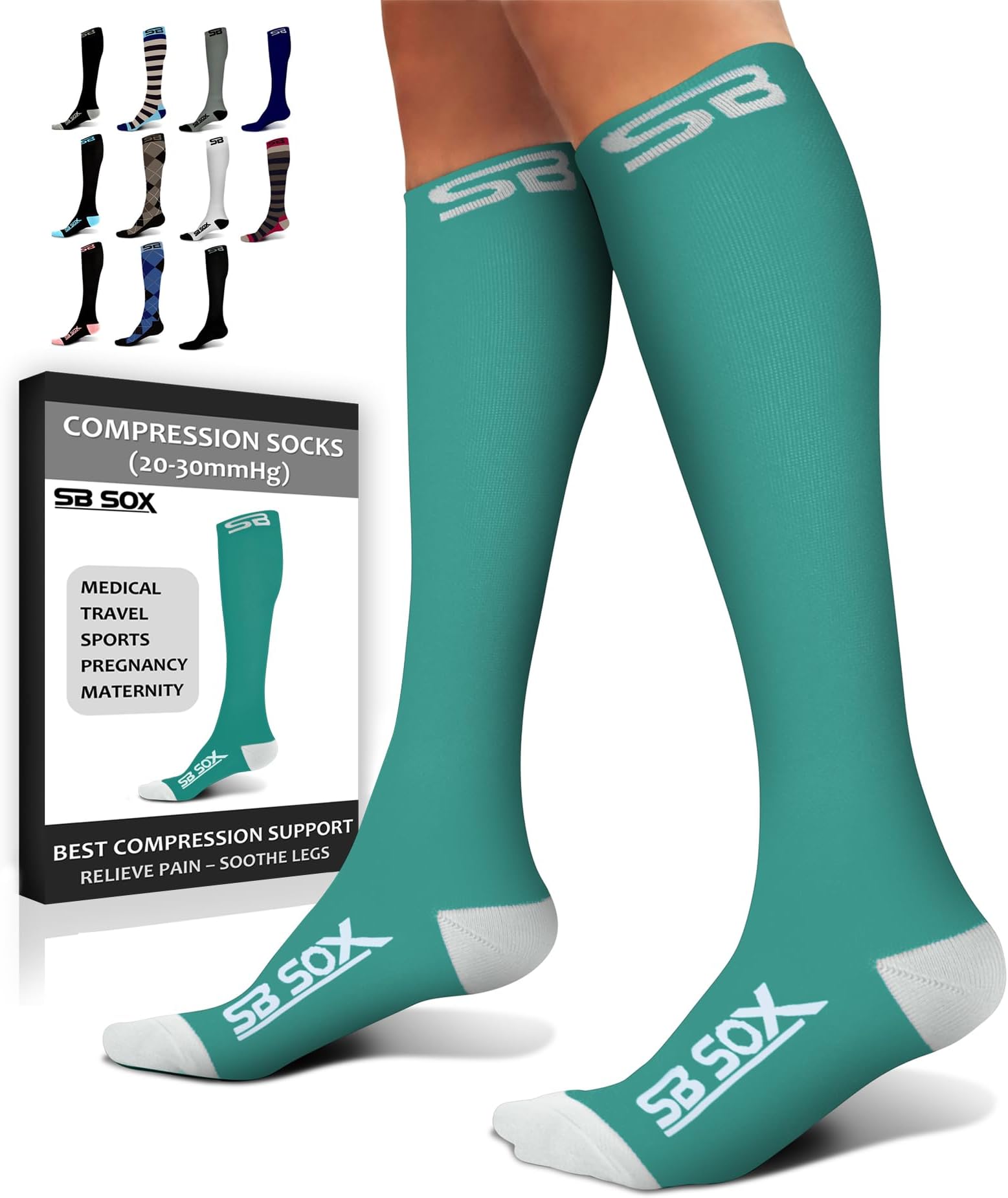 Compression Socks for Men & Women (20-30mmHg) – Best Compression Socks for Flying, Medical, Sports, Wide Calf Fit, and Daily Wear