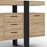 IDMarket - Buffet 180 cm Phoenix XXL 4 Portes et 3 tiroirs Bois et Noir - 6