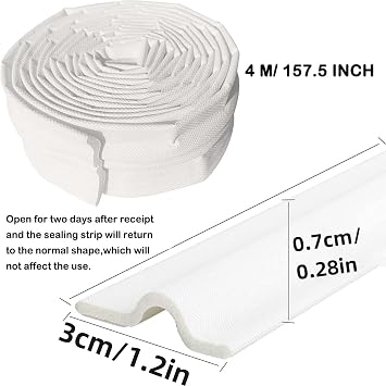 Xspring Pencere Conta Şeridi, 4 Metre Rüzgar Geçirmez Ses Geçirmez Hava Sıyırma Kapı Conta Şeridi, Kendinden Yapışkanlı Köpük Pencere Soğuk Hava Engelleyici, (Beyaz)