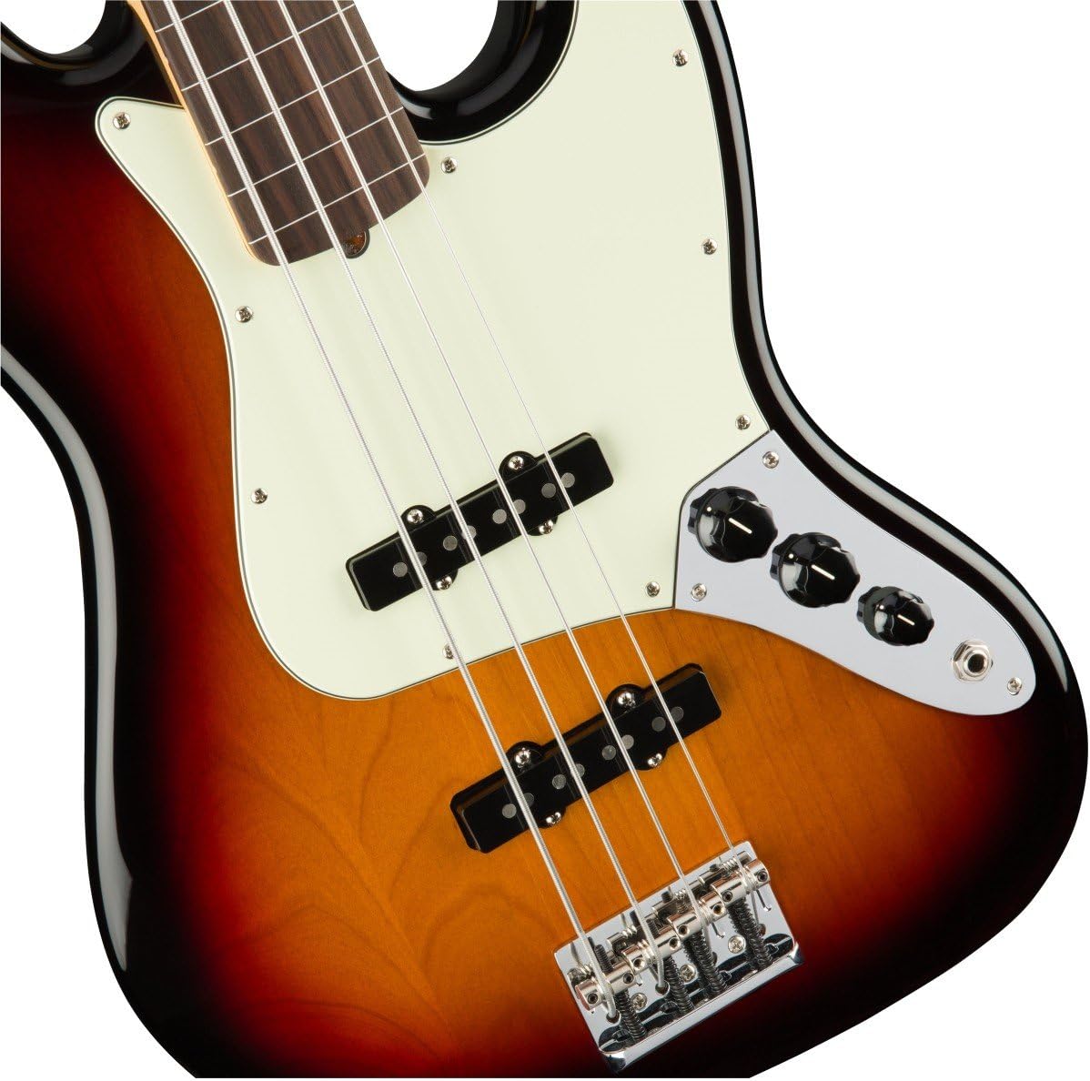 Fender American Professional Jazz Bass Fretless Guitar, "Slim C" Neck, Rosewood Fingerboard, Gloss Polyurethane, 3-Color Sunburst