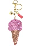 Sparkling Keychains Bag Charms for Women Girls, Crystal Bling Rhinestone Key Ring Car Fob, Backpack Handbag Accessories
