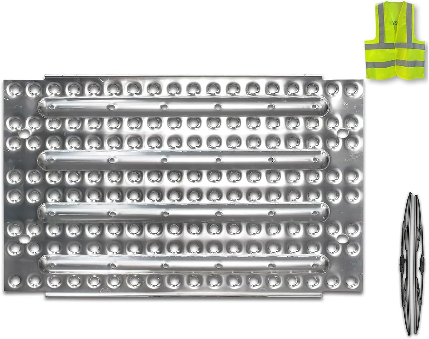 KOZAK Aluminum Deck Plate Catwalk 20500764 Compatible with Volvo VNL 2004-2024 Includes Logo, 2X 22 Windshield Wipers, Keychain and Reflective Vest