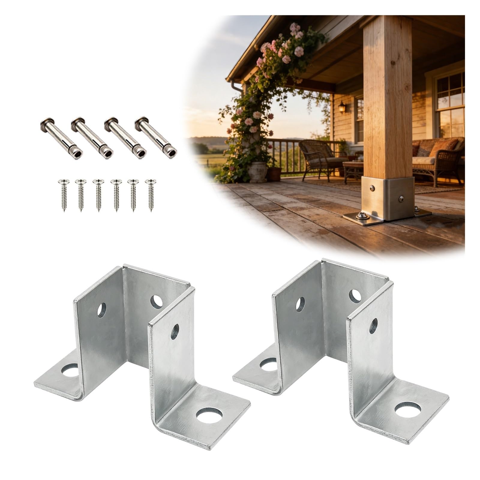 1 2 3 4 5 Pz Ancoraggio Palo Flangia Multi Misura Cemento