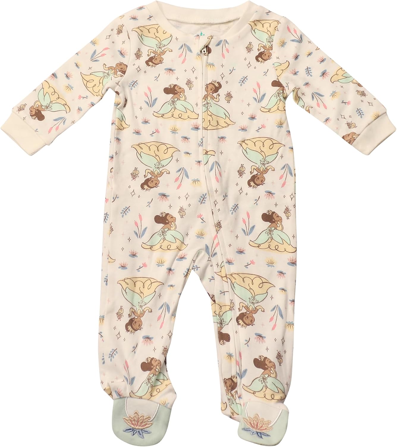 Magic Threadz Disney Clothes Baby Girls 2-Pack Quilted Footie Coveralls - Minnie Mouse and Princess Bodysuits (0/3M-6/9M)