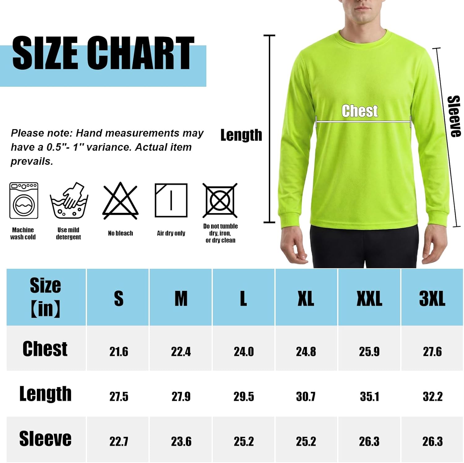 HYCOPROT Hi Vis Safety Shirts High Visibility Long Sleeve T Shirt Construction Work T-Shirts for Men Women, Meets ANSI/ISEA - Image 2