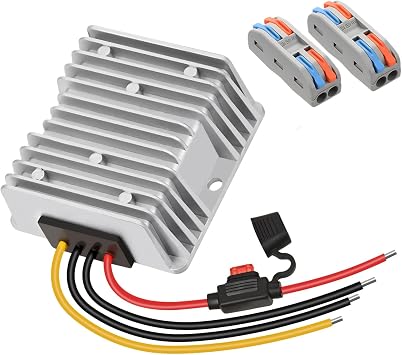 Input DC 18V-72V to 12V 10A 120W Buck Converter18V 20V 24V 36V 48V 60V 72V to 12V Step Down Converter Voltage Regulator Reducer Waterproof for Golf Cart