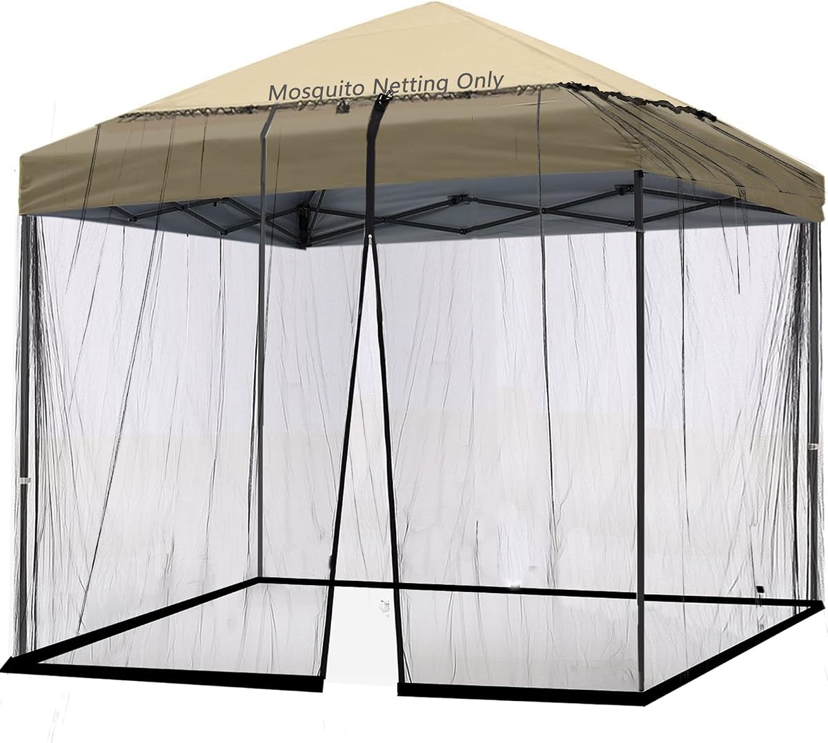 10' x 10' Patio Umbrellas Netting Mosquito Netting, Gazebo Canopy Patio Umbrella Square Clearance or Circularity OtdoorCanopy Umbrella Screen (Black)（Note: Mosquito Netting only）