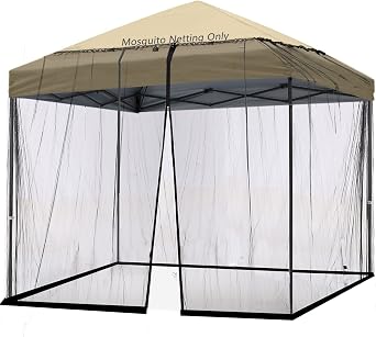 10 x 10 Patio Umbrellas Netting Mosquito Netting, Gazebo Canopy Patio Umbrella Square Clearance or Circularity OtdoorCanopy Umbrella Screen BlackNote Mosquito Netting only