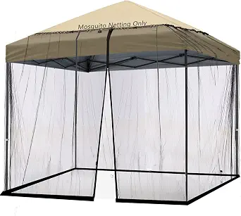 10' x 10' Patio Umbrella Mosquito Netting, Black