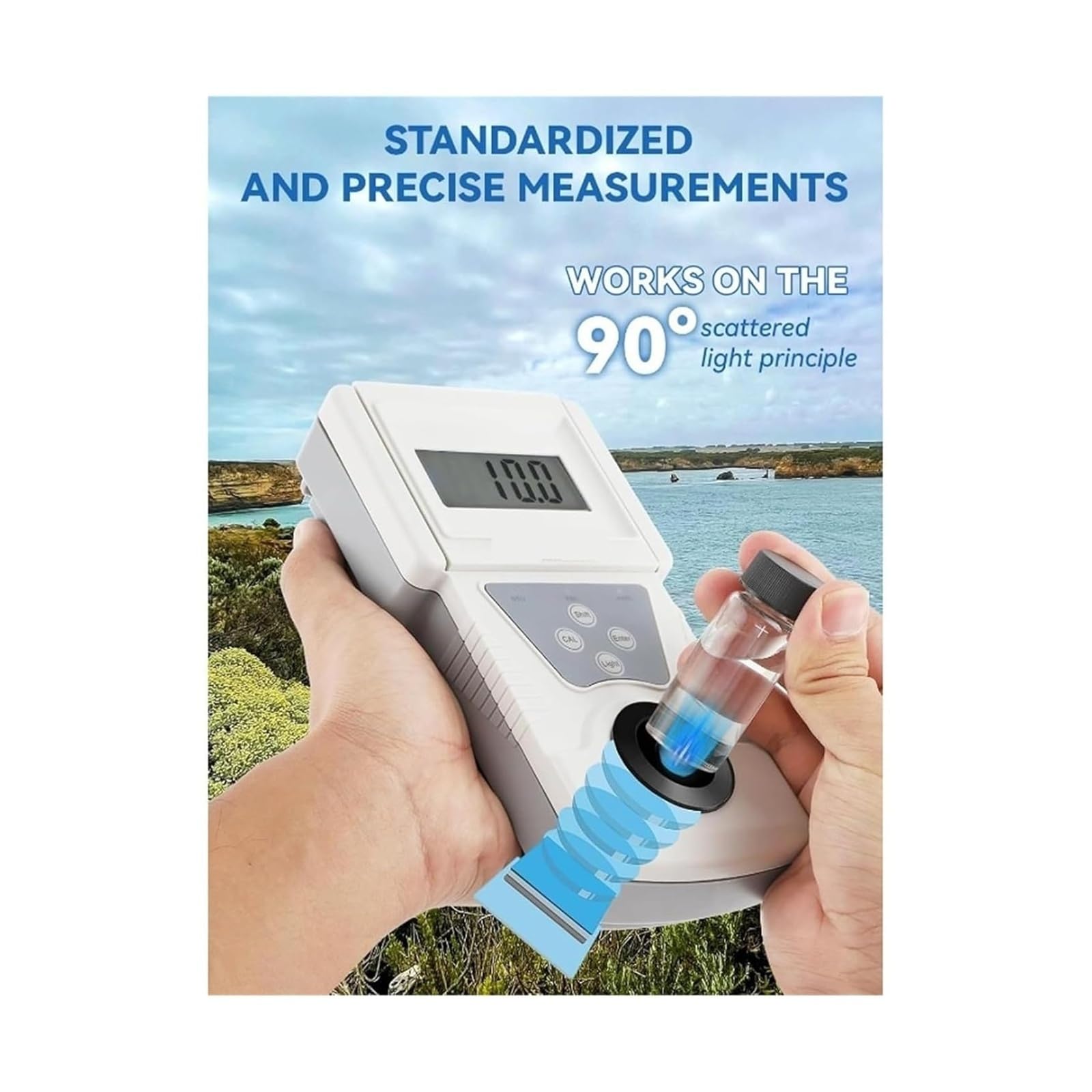 Medidor de turbidez, turbidimetro, medidor de turbidez de agua Digital portátil, de acuerdo con la norma ISO7027, precisión 0.1, lo que permite rápido