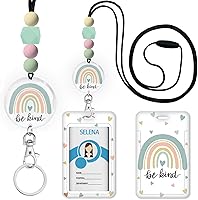 Vista 37 de Cordones arcoíris para profesores para tarjetas de identificación y llaves, lindo cordón de silicona con cuentas separables para mujeres