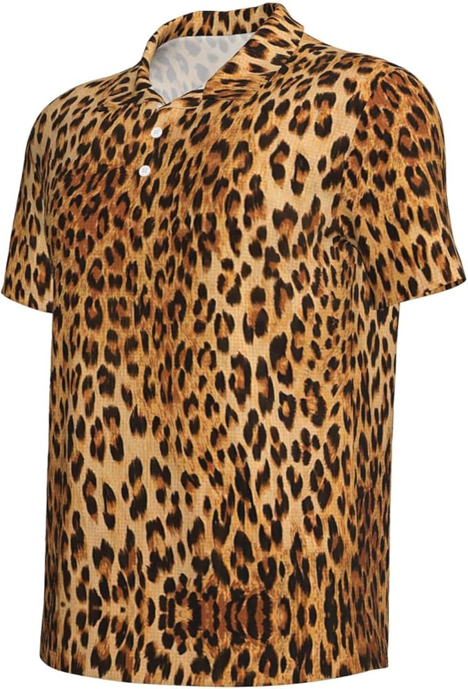 Amazon.com: HJKTVDRQ Leopard Print Print Polo Shirts Short Sleeve
