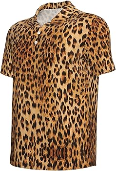 Amazon.com: HJKTVDRQ Leopard Print Print Polo Shirts Short Sleeve
