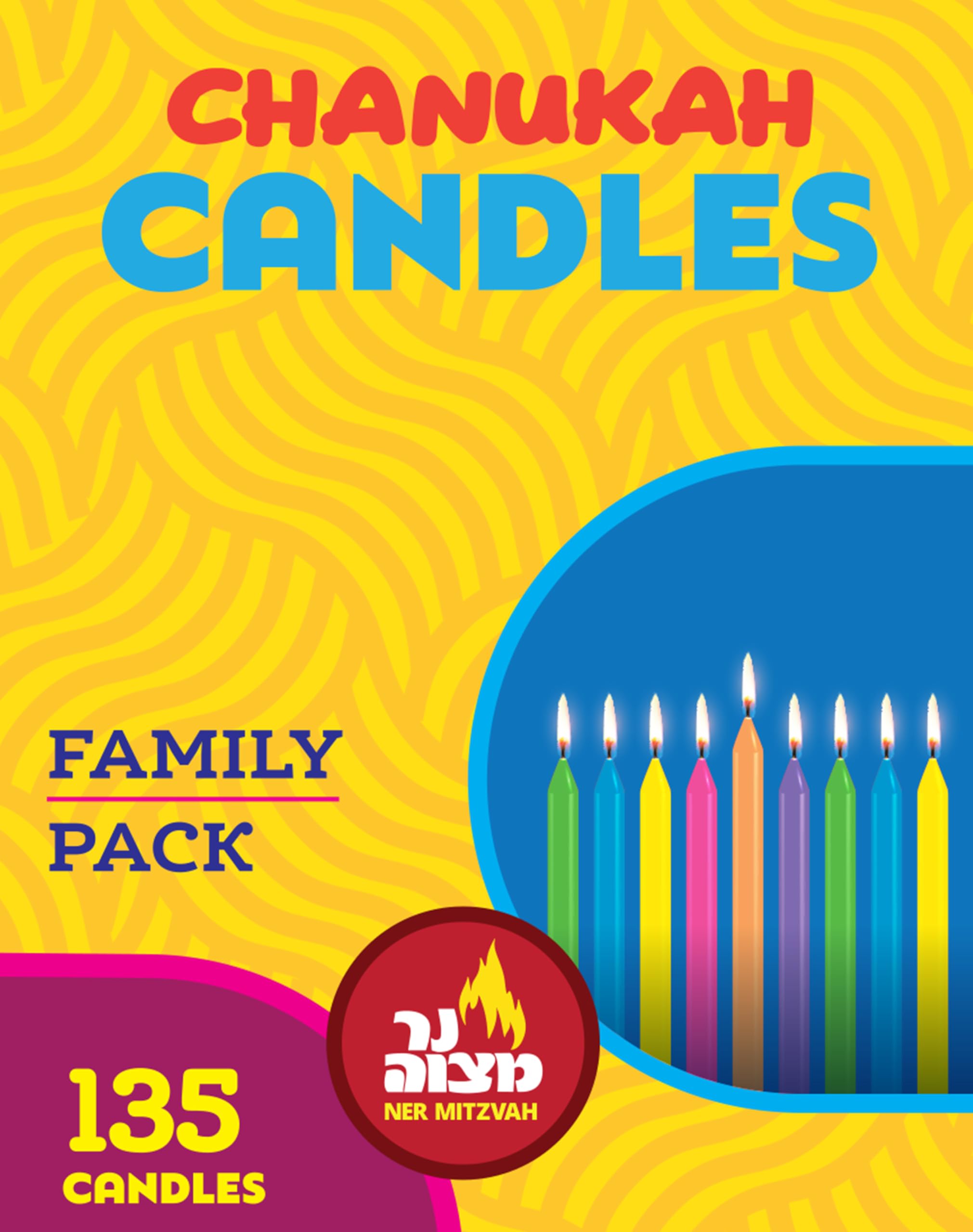 Familia Pack Multicolor Hanukkah Candles/135 unidades