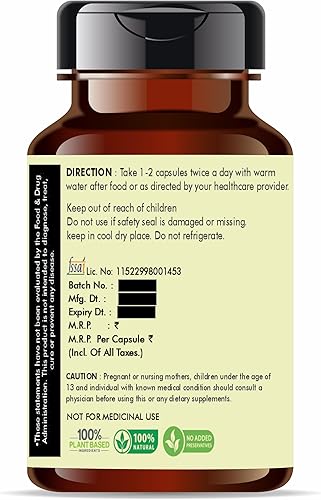 Miniatura 10 de Extracto de Triphala 500mg - 60 cápsulas vegetarianas Extracto de Amla, Baheda y Harad Todo natural 100% vegano Sin gluten Certificado