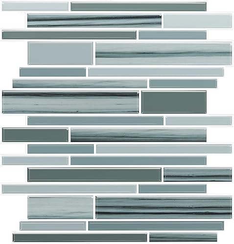 VEELIKE Azulejos de mosaico para despegar y pegar, azulejos azules para salpicaduras de muro de 12 x 12 pulgadas, azulejos de pared autoadhesivos disponible en Yaxa Colombia